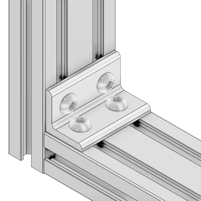 40-543-3 MODULAR SOLUTIONS ANGLE BRACKET<BR>30 SERIES 30MM TALL X 60MM WIDE W/HARDWARE